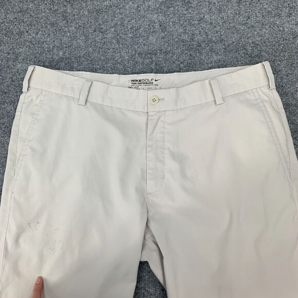 Nike Golf Pants Mens 34 Beige Chino Stretch Tour Performance Dri Fit Modern Tech - Picture 3 of 15